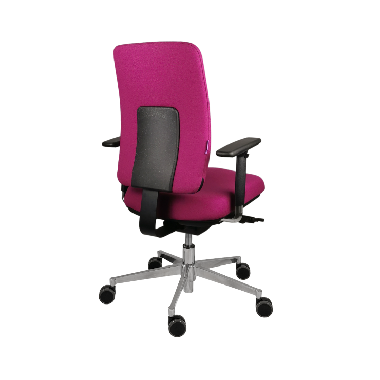 motion.plus ergonomischer Bürostuhl mit Armlehnen
in magentafarbenem Aquarius-Schurwollbezug, Rückansicht