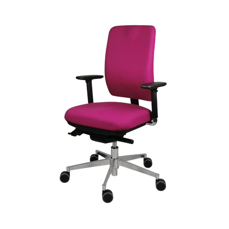 motion.plus ergonomischer Bürostuhl mit Armlehnen
in magentafarbenem Aquarius-Schurwollbezug, Vorderansicht