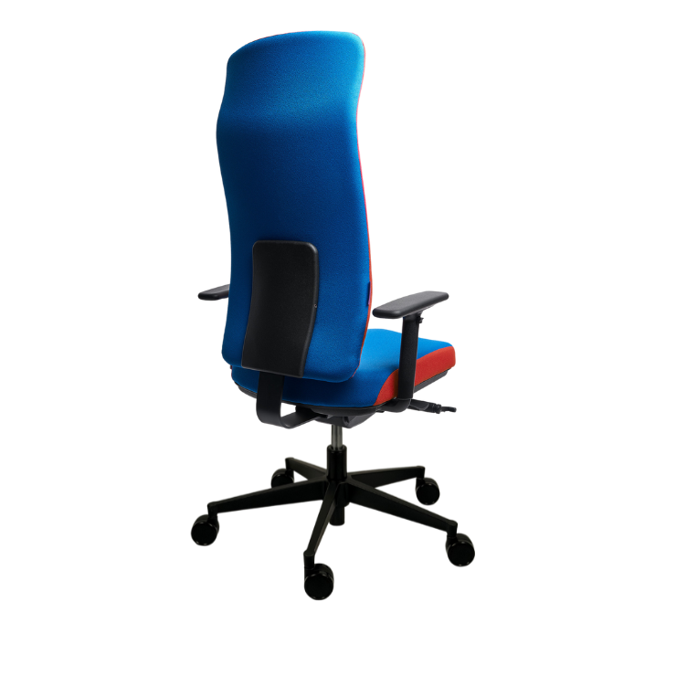 motion.plus ergonomischer Bürostuhl mit Armlehnen und hoher
Rückenlehne, zweifarbig, Rückansicht