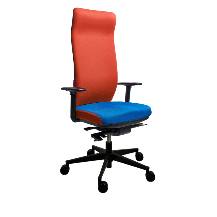 motion.plus ergonomischer Bürostuhl mit Armlehnen und hoher
Rückenlehne, zweifarbig, Vorderansicht